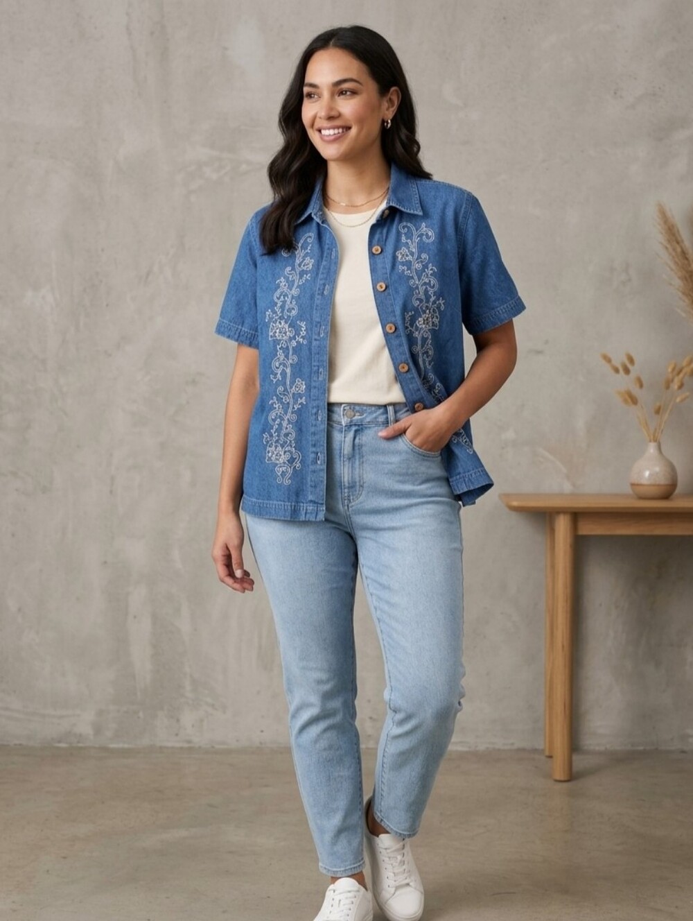 Erika Blue Denim Shirt Jacket